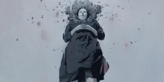 Flore 70x70 huile sur panneau